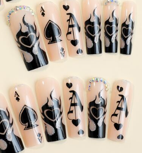 Ace Of Spade Halloween Press on Nails
